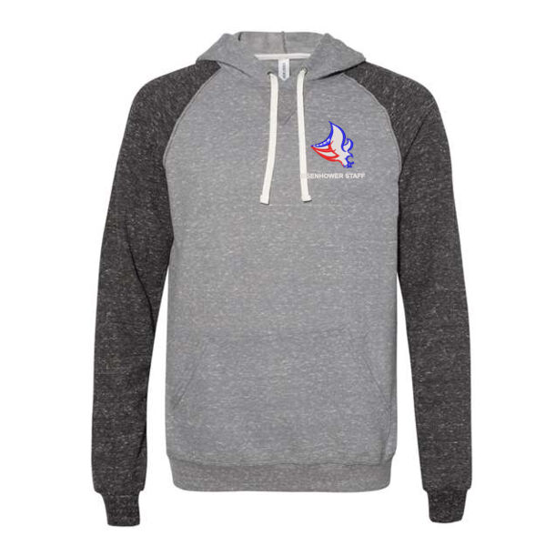 JERZEES - Snow Heather French Terry Raglan Hooded Sweatshirt - Embroidered Logo Thumbnail